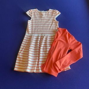 Petit Bateau (Luxury Brand) Dress And Sweater Set Girls Size 10